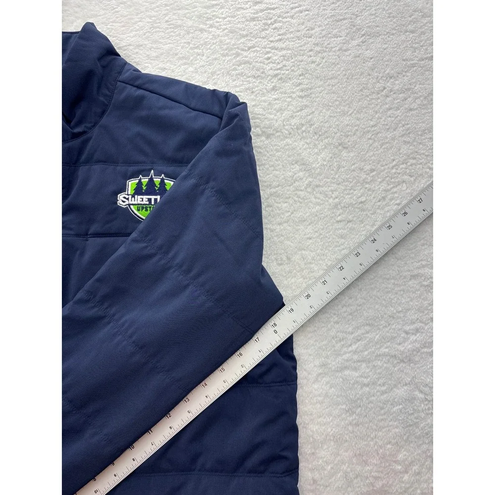 Jordan Sweetlax Upstate Lacrosse Quilted Quarter Zip Jacket Navy Blue Mens XL